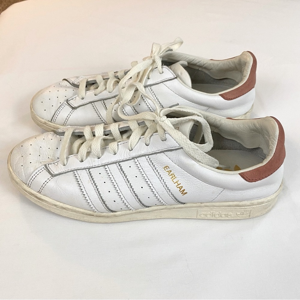 ADIDAS ORIGINALS EARLHAM style GX6991 white leather, gold, brown suede men’s 7.5